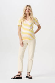 thumbnail: Ecru dames Noppies maternity skinny broek Azua met regular waist en effen