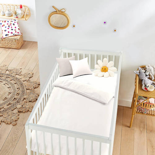 NOUS Kids katoenen dekbedovertrek baby (100x135 cm) Ecru Effen