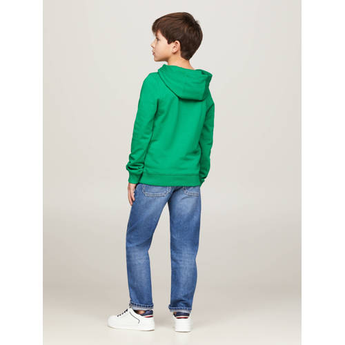 Tommy Hilfiger hoodie met logo groen Sweater Effen 122