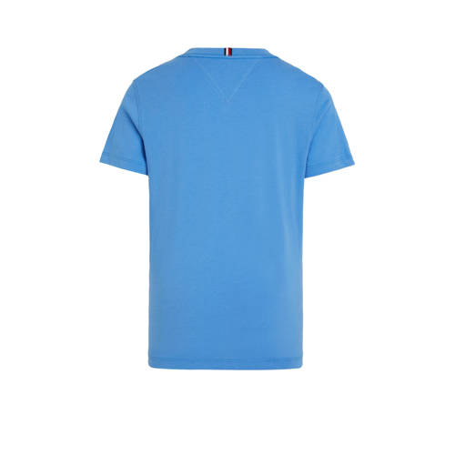 Tommy Hilfiger T-shirt blauw Jongens Katoen Ronde hals Effen 140