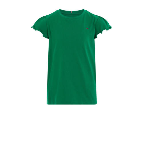 Tommy Hilfiger T-shirt groen Meisjes Katoen Ronde hals Effen
