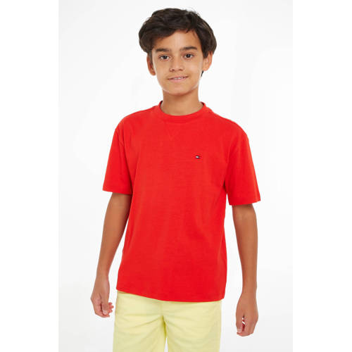 Tommy Hilfiger T-shirt rood Jongens Katoen Ronde hals Effen 92