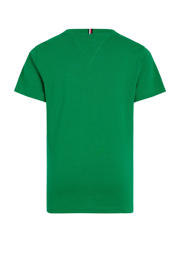 thumbnail: Groene jongens Tommy Hilfiger T-shirt van katoen met effen, korte mouwen en ronde hals