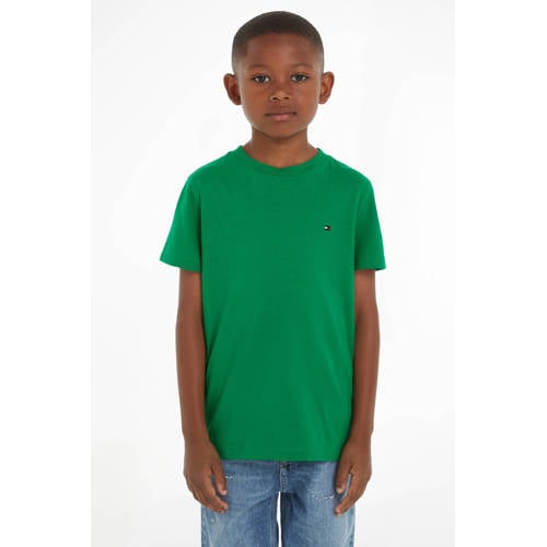 Tommy Hilfiger T-shirt groen Jongens Katoen Ronde hals Effen 152
