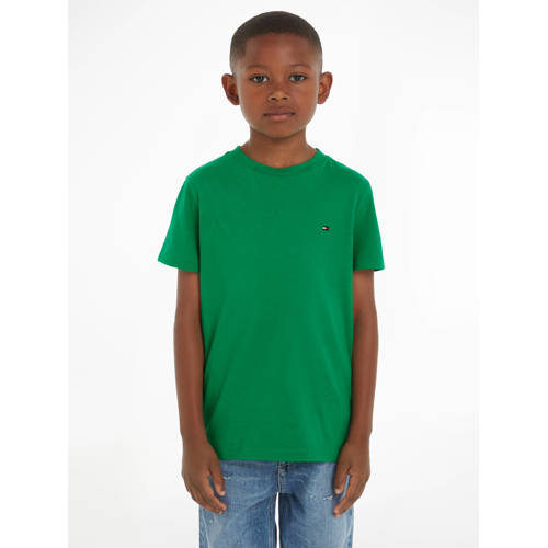 Tommy Hilfiger T-shirt groen Jongens Katoen Ronde hals Effen 152