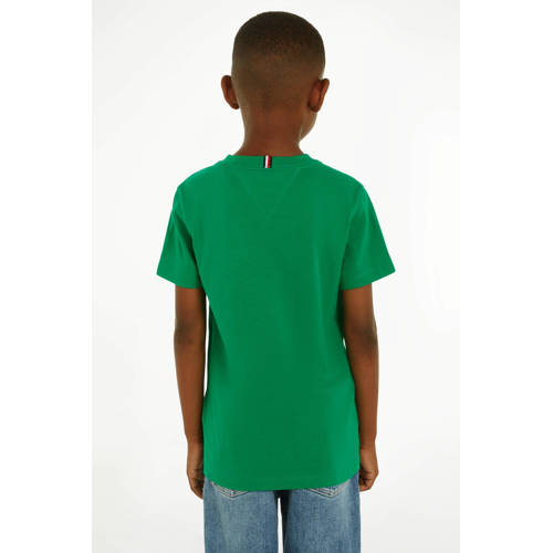 Tommy Hilfiger T-shirt groen Jongens Katoen Ronde hals Effen 152