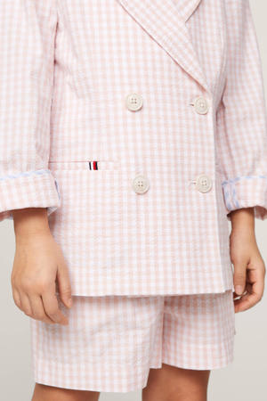 geruite blazer lichtroze/wit