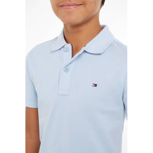 Tommy Hilfiger polo lichtblauw Jongens Katoen Polokraag Effen 98