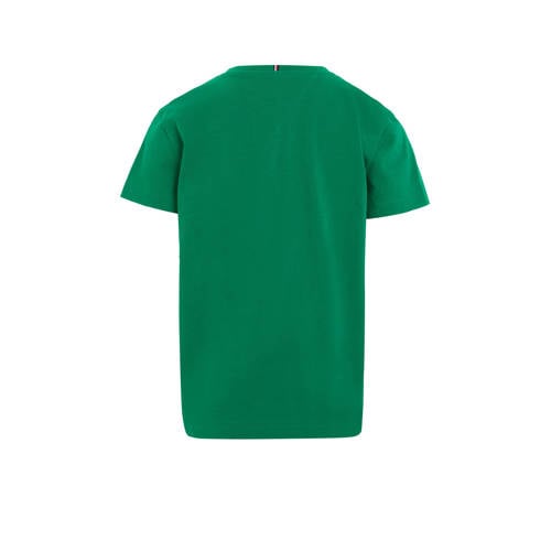 Tommy Hilfiger T-shirt met tekst groen Meisjes Katoen Ronde hals Tekst 122