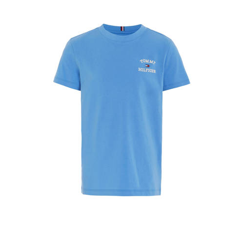 Tommy Hilfiger T-shirt blauw Jongens Katoen Ronde hals Effen