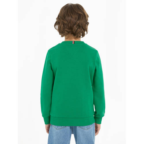 Tommy Hilfiger sweater met logo groen Logo 104 | Sweater van