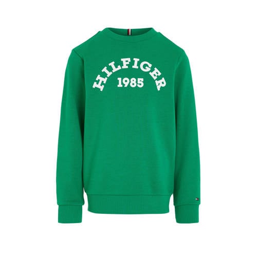 Tommy Hilfiger sweater met logo groen Logo - 104 | Sweater van Tommy Hilfiger