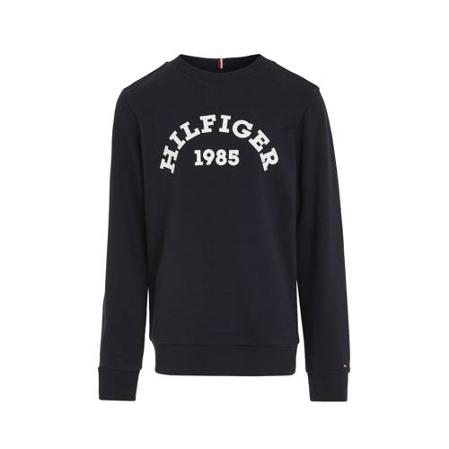 Tommy Hilfiger sweater met logo donkerblauw Logo - 104