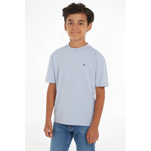 Tommy Hilfiger T-shirt grijsblauw Jongens Katoen Ronde hals Effen 92