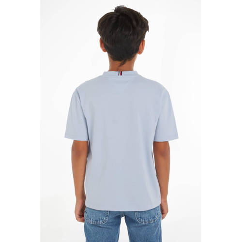 Tommy Hilfiger T-shirt grijsblauw Jongens Katoen Ronde hals Effen 92