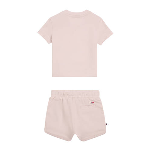 Tommy Hilfiger shirt + broek set van 2 lichtroze Meisjes Katoen Ronde hals 56