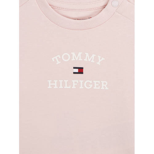 Tommy Hilfiger shirt + broek set van 2 lichtroze Meisjes Katoen Ronde hals 56