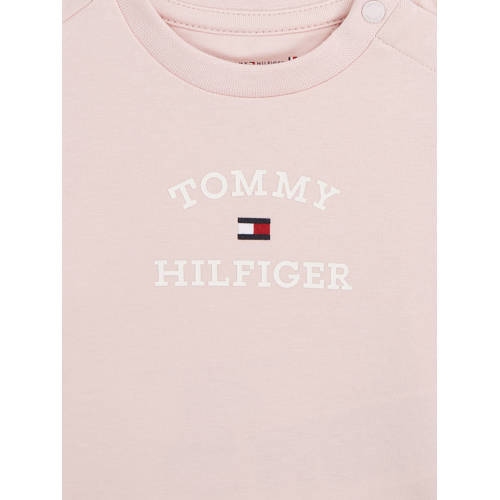 Tommy Hilfiger shirt + broek set van 2 lichtroze Jongens Katoen Ronde hals 56