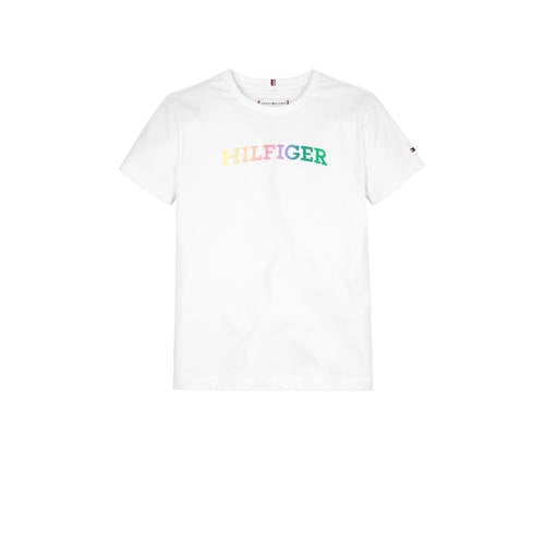 Tommy Hilfiger T-shirt met tekst wit Meisjes Katoen Ronde hals Tekst - 152