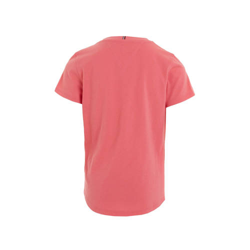 Tommy Hilfiger T-shirt met logo roze Meisjes Katoen Ronde hals Logo 104