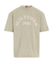 thumbnail: Groene jongens Tommy Hilfiger T-shirt van katoen met printopdruk, korte mouwen en ronde hals