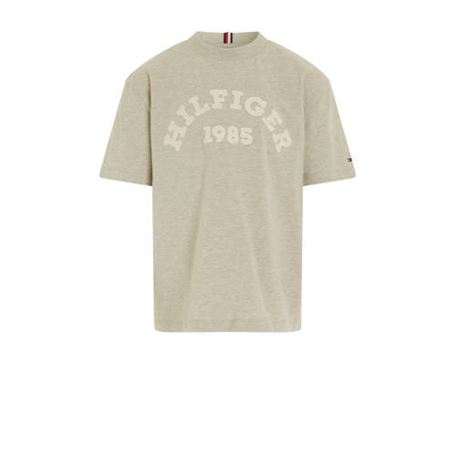 Tommy Hilfiger T-shirt met printopdruk olijfgroen Jongens Katoen Ronde hals