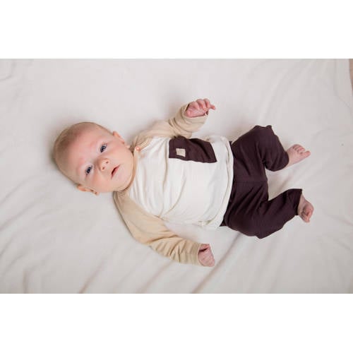 BESS baby longsleeve beige ecru zwart Jongens Katoen Ronde hals Meerkleurig 74