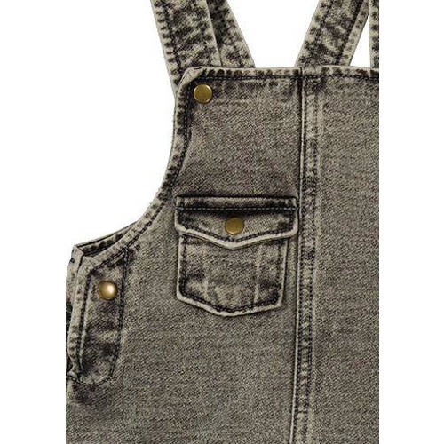 BESS baby regular fit tuinbroek grey denim Grijs Effen 56