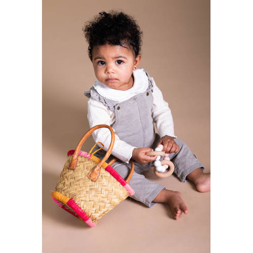 BESS baby regular fit tuinbroek grey denim Grijs Effen 56
