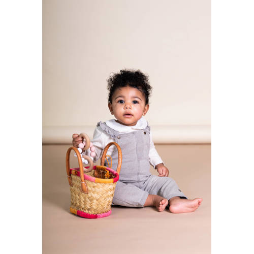 BESS baby regular fit tuinbroek grey denim Grijs Effen 56