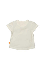 thumbnail: BESS baby T-shirt met tekst wit/oranje