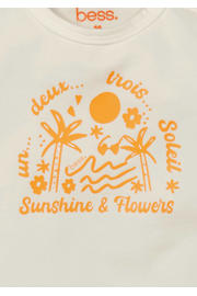 thumbnail: BESS baby T-shirt met tekst wit/oranje