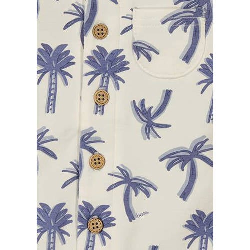 BESS baby boxpak met all over print wit blauw Jongens Katoen Ronde hals 62