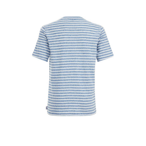 WE Fashion gestreept T-shirt morning blue Blauw Jongens Stretchkatoen Ronde hals 92