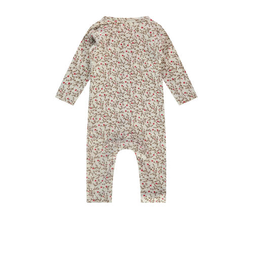 A Tiny Story baby boxpak met all over print ecru groen rood Meisjes Stretchkatoen Ronde hals 50