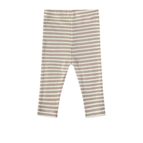 A Tiny Story baby gestreepte regular fit broek beige ecru Jongens Meisjes Stretchkatoen 50