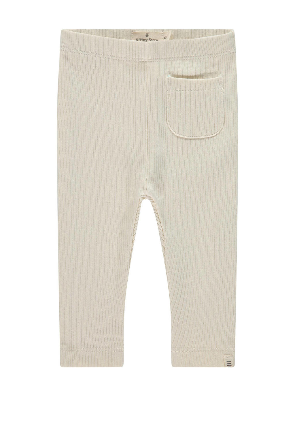 Bruine A Tiny Story baby regular fit broek van stretchkatoen met elastische tailleband en effen
