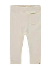 thumbnail: Bruine A Tiny Story baby regular fit broek van stretchkatoen met elastische tailleband en effen