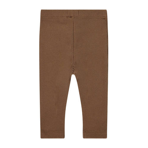 A Tiny Story baby regular fit broek bruin Jongens Meisjes Stretchkatoen 50