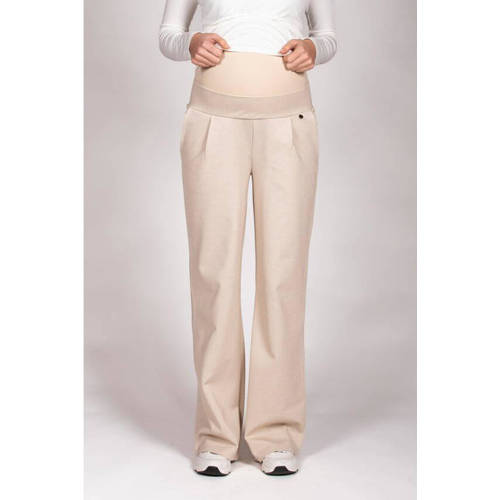 love2wait low waist wide leg broek beige Dames Polyester Effen XS