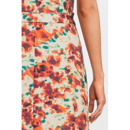 love2wait zwangerschaps- en voedingsjurk met all over print oranje brique groen Dames Viscose V-hals XS