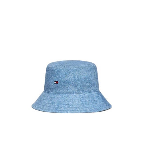 Tommy Hilfiger bucket hat denim Hoed Blauw Jongens/Meisjes Polyester Logo