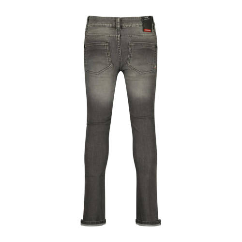 VINGINO skinny jeans Anzio dark grey vintage Grijs Jongens Katoen Effen 128