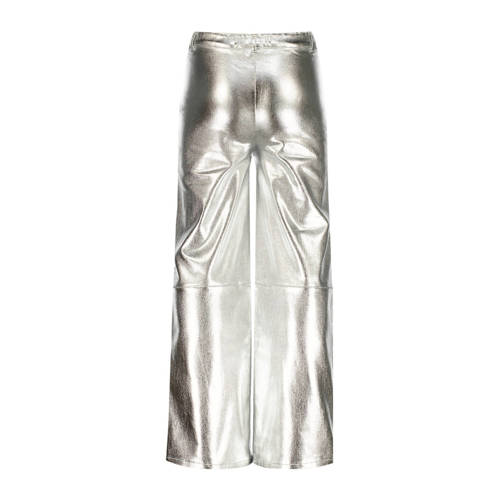 VINGINO metallic wide leg broek Sarley zilver Meisjes Katoen Effen 128