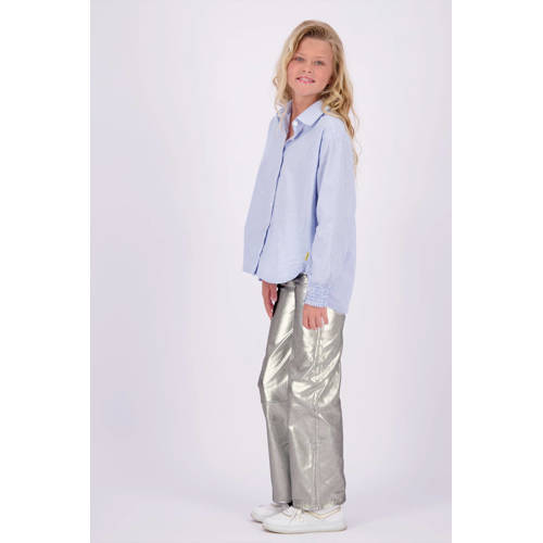 VINGINO metallic wide leg broek Sarley zilver Meisjes Katoen Effen 128