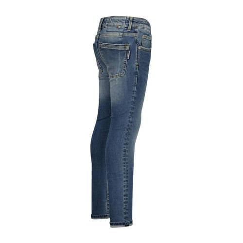 VINGINO skinny jeans Amos dark blue denim Blauw Jongens Katoen Effen 128