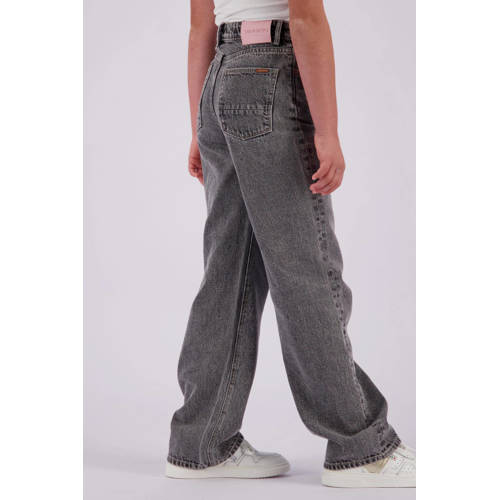 VINGINO wide leg jeans Cato grey vintage Grijs Meisjes Katoen Effen 128