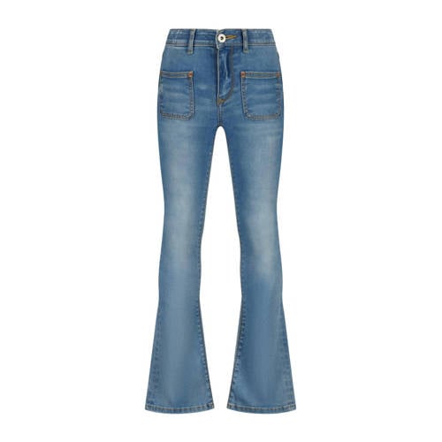 Vingino flared jeans blue vintage Blauw Meisjes Katoen Effen