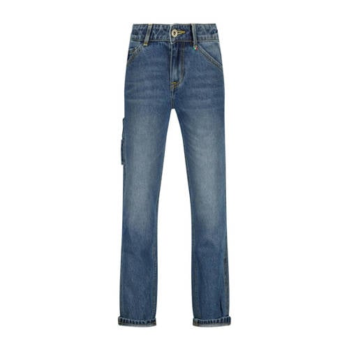 Vingino straight fit jeans dark blue denim Blauw Jongens Katoen Effen