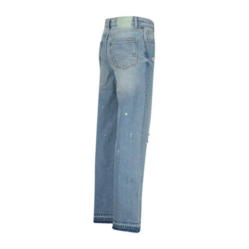 VINGINO wide leg jeans Cato medium blue denim Blauw Meisjes Katoen Effen 134